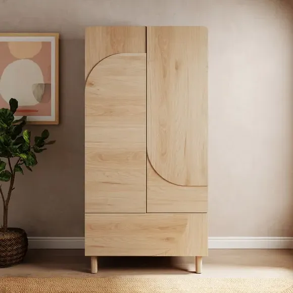 Double Wardrobe with Push Doors - Light Oak image