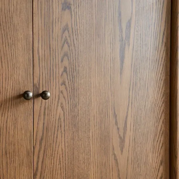 Double Wardrobe with Rails - Light Oak, Wood
