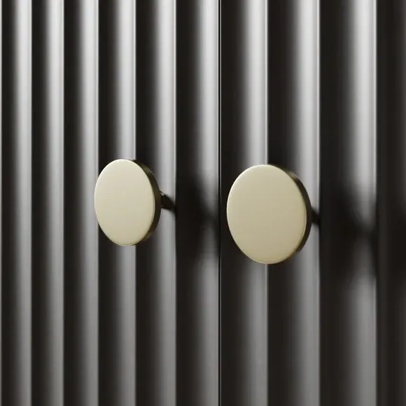 Double Wardrobe with Ribbed Detail - Black