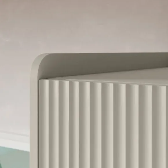Double Wardrobe with Ribbed Detail - Natural