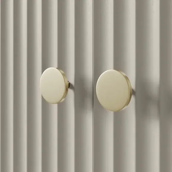 Double Wardrobe with Ribbed Detail - Natural