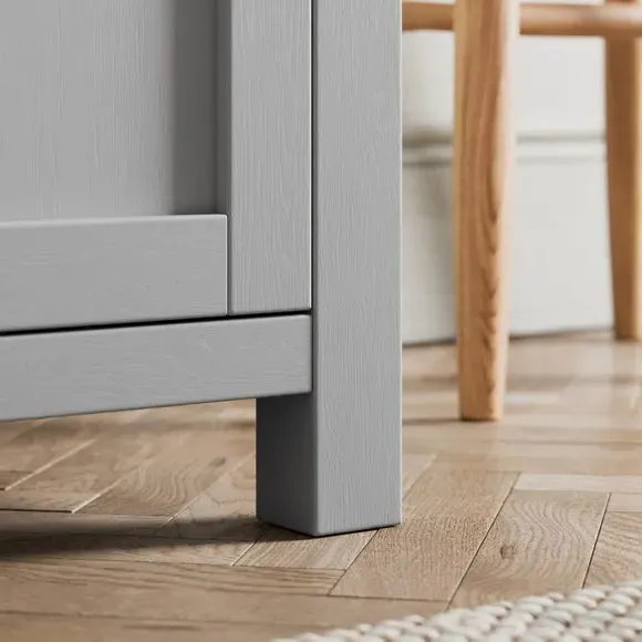Double Wardrobe with Storage Shelf - Grey
