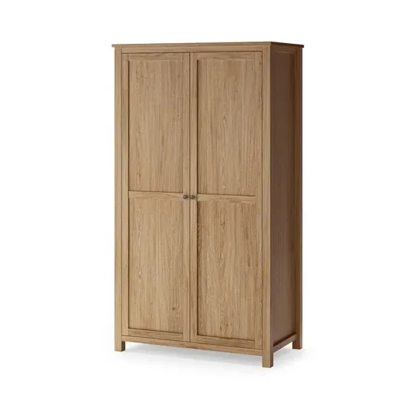 Double Wardrobe with Storage Shelf - Oak