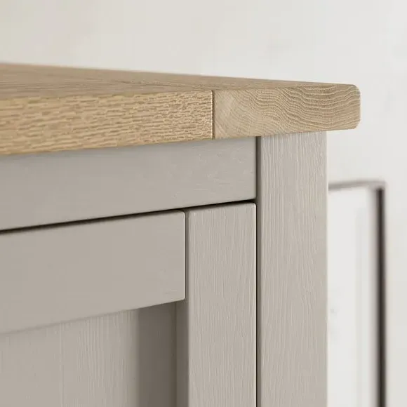 Double Wardrobe with Storage Shelf - Stone