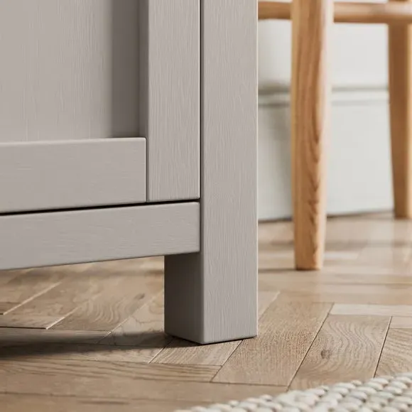 Double Wardrobe with Storage Shelf - Stone