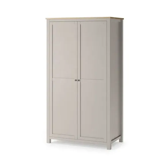 Double Wardrobe with Storage Shelf - Stone