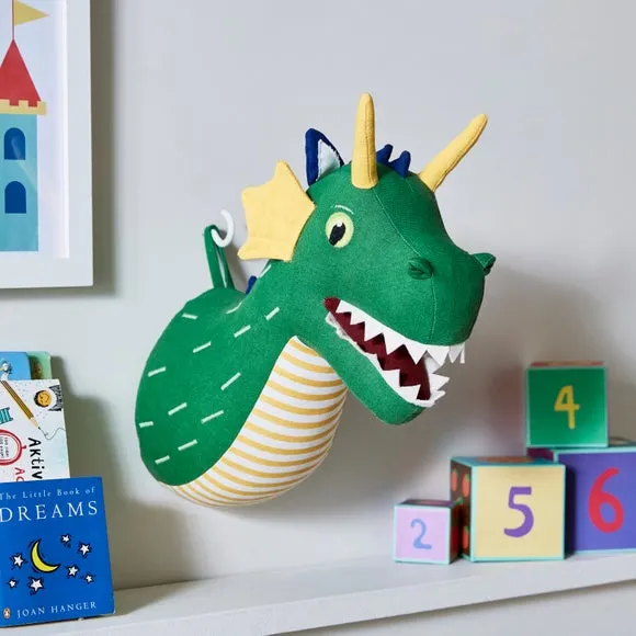 Dragon Wall Head Decor - Blue, Cotton image