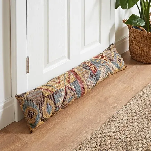 Draught Excluder with Aztec Design - Red, Polyester image