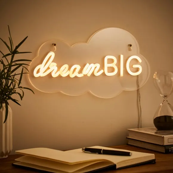 Dream Big Neon Sign - Clear, LED