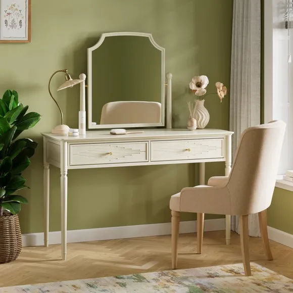 Dressing Table with Mirror - Stone, Wood image