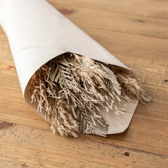 Dried Flower Bouquet - Green, Natural Grass