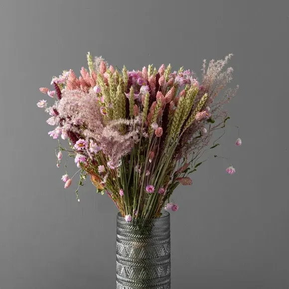 Dried Phalaris Bouquet - Pink