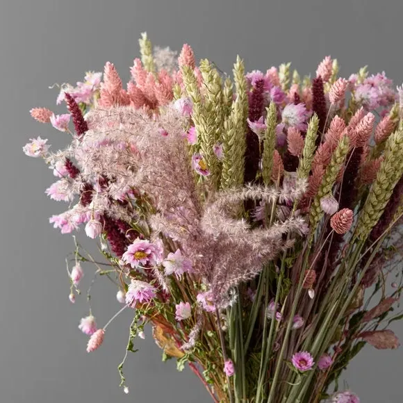 Dried Phalaris Bouquet - Pink