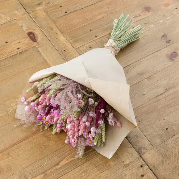 Dried Phalaris Bouquet - Pink