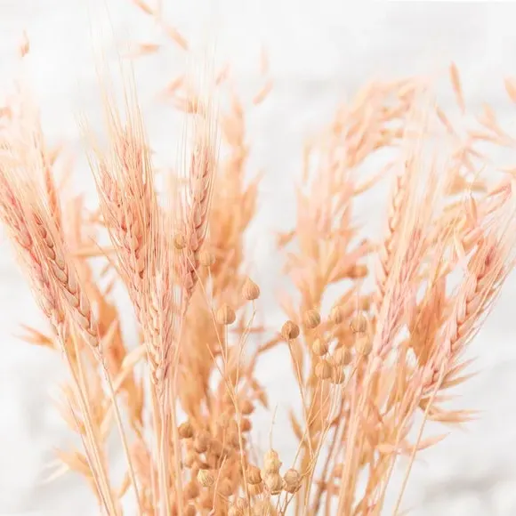 Dried Wheat Grass Bouquet - Pink, Natural