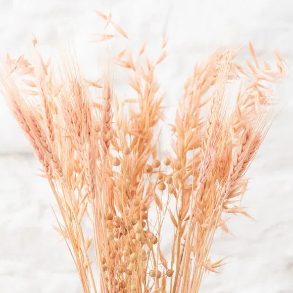 Dried Wheat Grass Bouquet - Pink, Natural