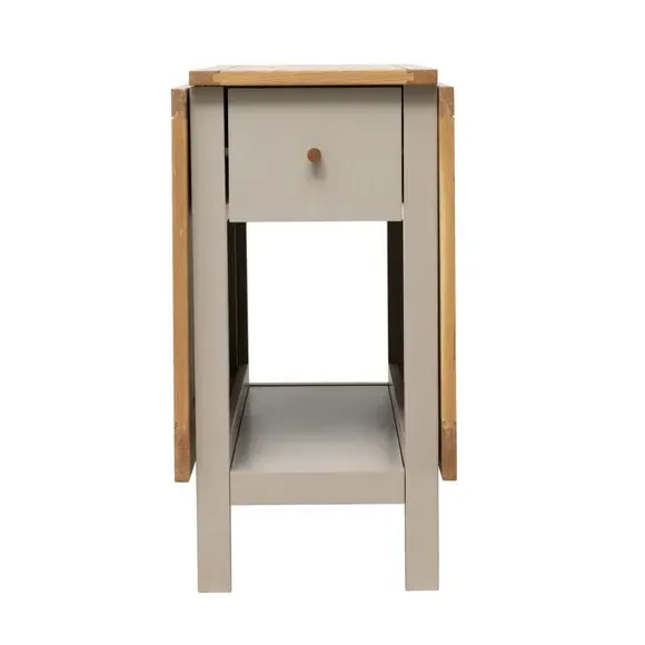 Drop Leaf Dining Table - Grey, Solid Oak