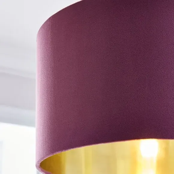 Drum Lamp Shade - Aubergine, Velvet