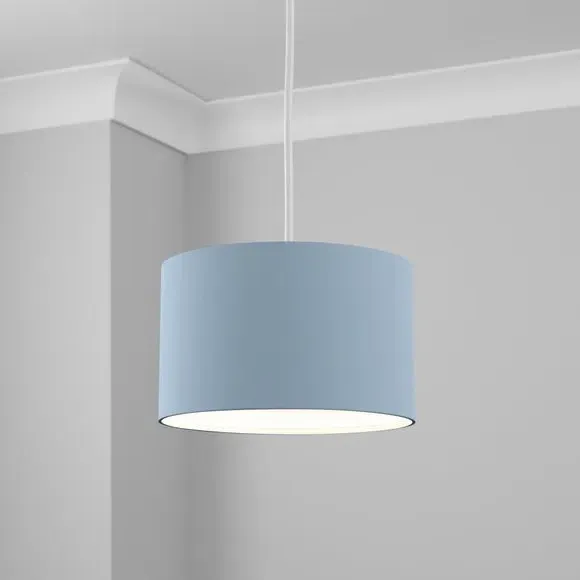 Drum Lamp Shade - Blue, Polycotton