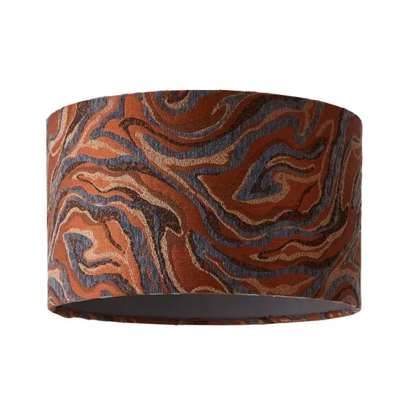Drum Lamp Shade - Brown, Jacquard