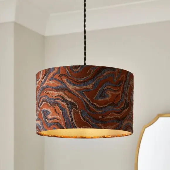 Drum Lamp Shade - Brown, Jacquard image