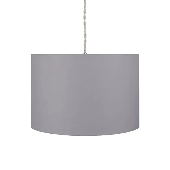 Drum Lamp Shade - Dove, Faux Linen