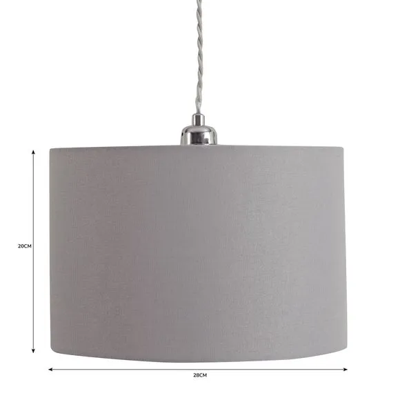 Drum Lamp Shade - Dove, Faux Linen