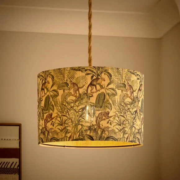 Drum Lamp Shade Easy Fit - Multicolor, Bamboo