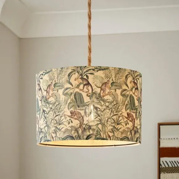 Drum Lamp Shade Easy Fit - Multicolor, Bamboo image