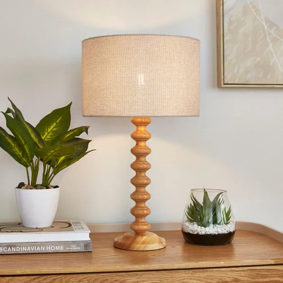 Drum Lamp Shade Easy Fit - Natural, Barkweave