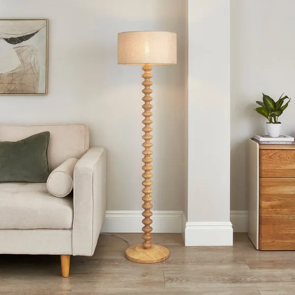 Drum Lamp Shade Easy Fit - Natural, Barkweave