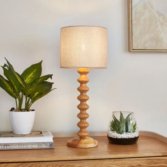 Drum Lamp Shade Easy Fit - Natural, Barkweave