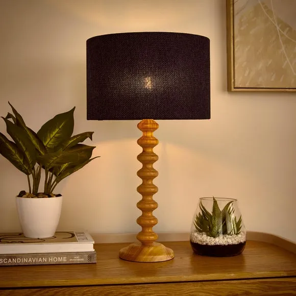 Drum Lamp Shade Easy Fit - Navy, Barkweave