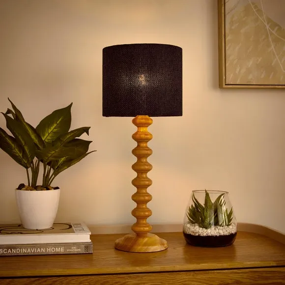 Drum Lamp Shade Easy Fit - Navy, Barkweave