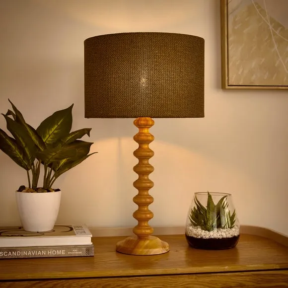 Drum Lamp Shade Easy Fit - Olive, Barkweave