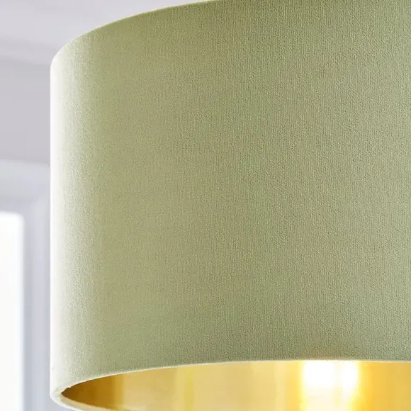 Drum Lamp Shade - Fern, Velvet