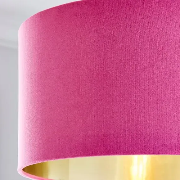Drum Lamp Shade - Fuchsia, Velvet