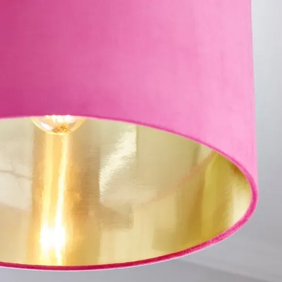 Drum Lamp Shade - Fuchsia, Velvet