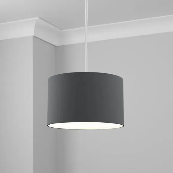 Drum Lamp Shade - Graphite, Polycotton