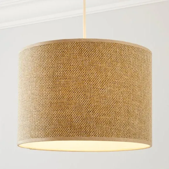 Drum Lamp Shade - Natural, Fabric image