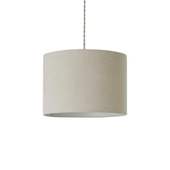 Drum Lamp Shade - Natural, Faux Linen