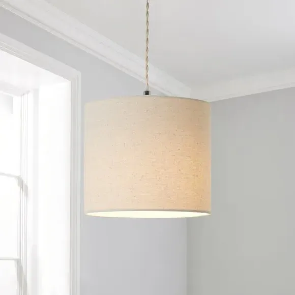 Drum Lamp Shade - Natural, Faux Linen