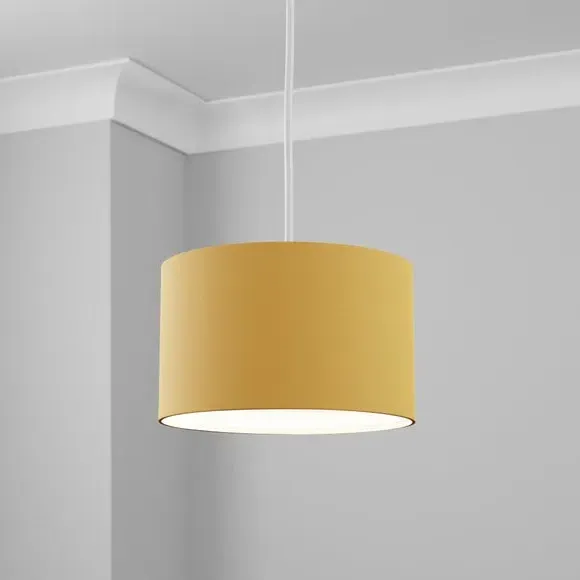 Drum Lamp Shade - Ochre, Polycotton