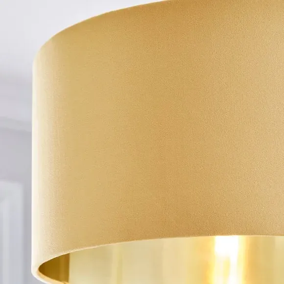 Drum Lamp Shade - Ochre, Velvet