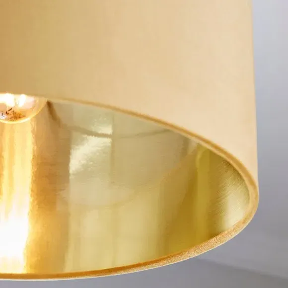 Drum Lamp Shade - Ochre, Velvet