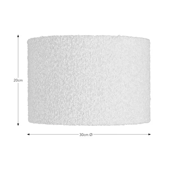 Drum Lamp Shade - Off-White, Boucle