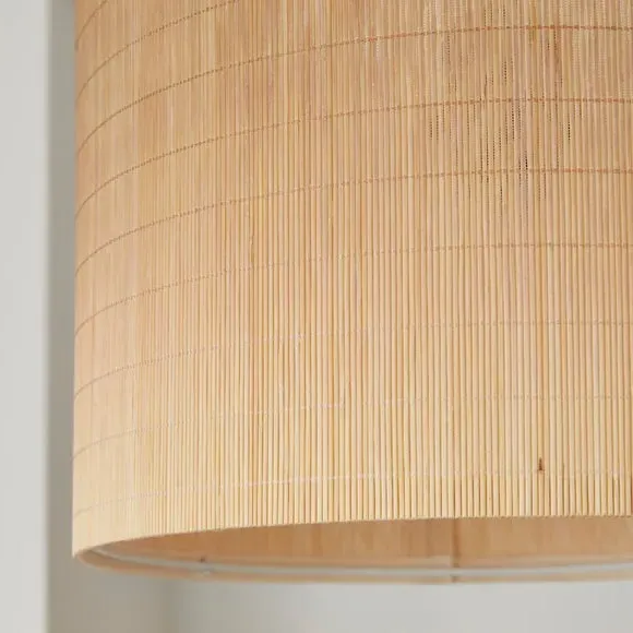 Drum Lamp Shade Ombre Design - Natural, Bamboo