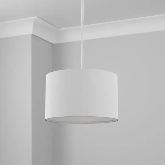 Drum Lamp Shade - White, Polycotton