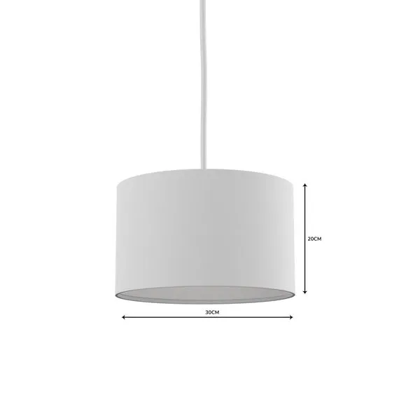 Drum Lamp Shade - White, Polycotton
