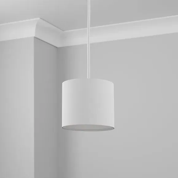 Drum Lamp Shade - White, Polycotton